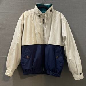 London Fog Vintage 90s Nautical Bomber Windbreaker Thinsulate Liner Golf
